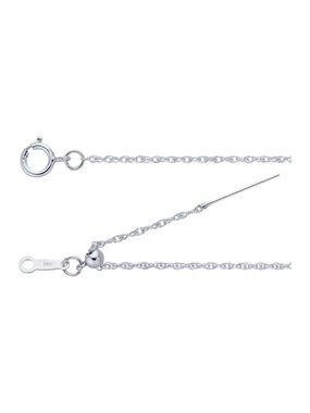Sterling Silver 22" Add-A-Bead Cable Chain Necklace - Rhodium Plated, Adjustable